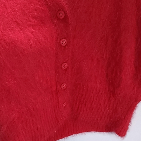 Vintage Venesha Red Cardigan Sweater Medium - Picture 9 of 10